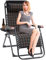 Cozykimo Sonnenliege Klappbar | Liegestuhl Extra Breit Holzmaserung | Gartenliege Faltbar Hohe Lehne mit GeträNkehalter | Patio Liegen | Verstellbarer Relaxliege für Patio-Garten-Balkon-Pool(Black)