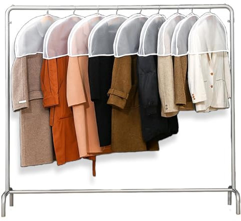 Kleidersäcke Set, 14 Stück Kleiderschutzhüllen Transparent Staubschutz, Hochwertiger Kleidersäcke, Weiße Schultercover Schulter Schutzhüllen, Blazer, Hemden, Schulterpolster Schutzhüllen