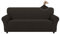 Easy-Going Stretch Sofa Überzug 3 Sitzer, Rutschfester Sofabezug für Hund Katze, Waschbarer Fleece Couch Überzug Bezug, Weicher Küchensofa Couch Cover, 1 Stück Sofaschoner mit Armlehnen, Schokolade