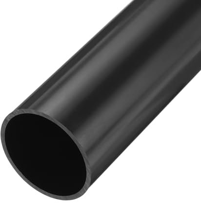 sourcing map Tube rond rigide en PVC de 6,1 cm (DI x DE x L) 60 mm x 500 mm (DI x DE x L) - Gris foncé - Résistant aux impacts pour tuyaux d'eau, travaux manuels, décoration, manchon de câble