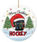 Decorlion 2024 Weihnachten Ornament - Hockey Merry Christmas Keramik Ornament Weihnachtsbaum Dekoration Hängende Ornament Hockey Ornament für Familie Freunde Hockey Liebhaber