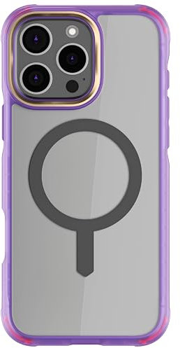 Ghostek Covert iPhone 16 Pro Max Case Clear - Compatible with Apple MagSafe, Silicone Fusion, Slim Fit Shockproof Phone Cover (6.9 Inch, Purple)