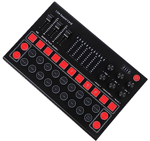 Artibetter Mixer Audio Portatile Con Effetti Sonori Scheda Audio Per Streaming Live Compatibile Con Smartphone e Computer Per Streamer e Broadcast