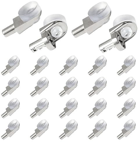 BRIOTA 50 Stück Regalböden Halterungen, 5mm Schweberegal Halterung Einlegeboden Halter Wandregalhalter, Regalbodenträger mit Saugnapf für Holz und Glas-Böden für Möbel Schränke Bücherregal