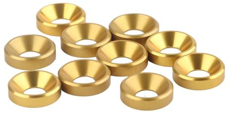 Rondelle Dorée en Alliage d'aluminium, 10 Pièces, Rondelles Fraisées Anodisées M4, Joint en Alliage d'aluminium, Rondelle Dorée Svasate M3 Dorée