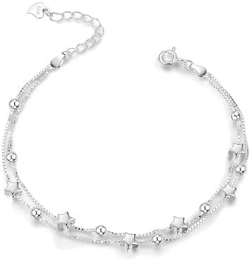 KGDUYC Armbänder für Frauen Sterling Silber Armband Frauen für 925 Silber Stern Perle Geschenke für sie - Stern
