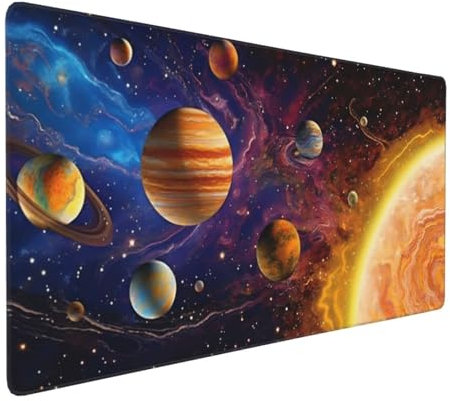 Mouse Mat 500x250x3 mm Large Gaming Mouse Pad Universe Galaxy Desk Mat Stitched Edges, Mousepad Non Slip Rubber Base, Waterproof Soft Cloth, Computer Accessories for Home Office Decor, Gifts L-1089