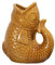 Mustard Reactive Glaze Fish Glug Jug 15x17x8cm Ceramic Speckled Vase Water Pitcher Carafe