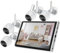 WIBY telecamere di sorveglianza WiFi esterno con monitor 10CH NVR, 4PCS 2MP WiFi Telecamere con audio bidirezionale, visione notturna a colori, display remoto, allarme App&Mail, 1TB HDD incluso