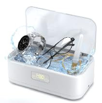 Dispositivo de limpieza por ultrasonidos, 800 ml, dispositivo de limpieza ultrasónica para gafas, 49 kHz de alta frecuencia con pinzas, práctico para joyas, gafas, monedas, cabezales de afeitado