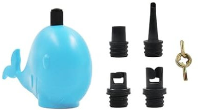 Adaptateur Gonflable Valve, Adaptateur Universel de Valve Gonflable avec 4 Buses - Compatible Kayak, Sup et Bateaux (Bleu)
