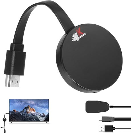 Chromecast Device for TV, 4K Miracast Dongle Wireless HDMI Display Adapter, 5/2.4GHz Wireless HDMI Dongle Support Miracast/DLNA/Airplay Compatible for Android, IOS, Windows, Mac, Projector
