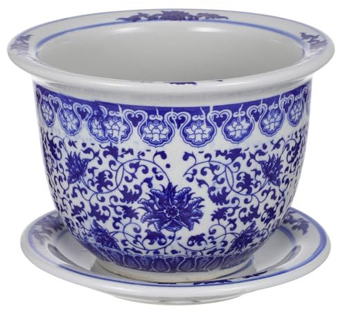 Toyvian Blau Weißer Blumentopf Aus Porzellan Terrakotta Gartentöpfe Porzellantopf Für Den Innenbereich Für Pflanzen Gläser Sukkulenten Pflanztopf Urnenpflanzer Blau Weißer