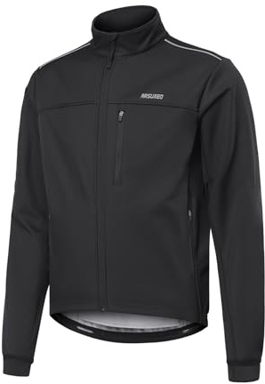 ARSUXEO Thermo-Fleece-Jacke für Herren, winddicht, isoliert, für den Winter, Radfahren, Laufen, Aktivjacke