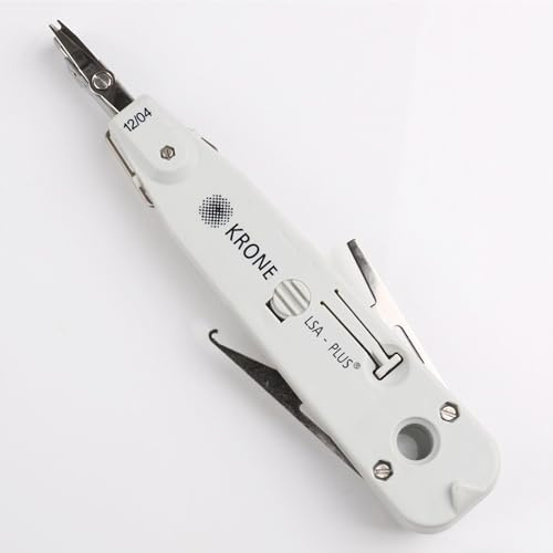 Krone Punch Down Tool - Professional RJ45/RJ11 Cat5e/Cat6 Network Cable Terminator with Wire Stripper & Impact Insertion, Compatible with Ethernet & UK Telephone Sockets