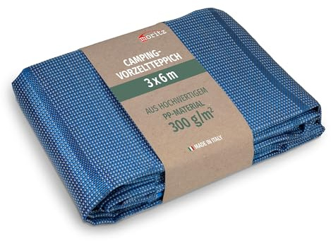 Moritz Vorzeltteppich 300 x 600 cm hellblau 300 g/m² Campingteppich | Aus reißfestem Polypropylen, weicher Trittkomfort, schimmelresistent, UV-beständig, leicht zu reinigen und zusammenrollbar