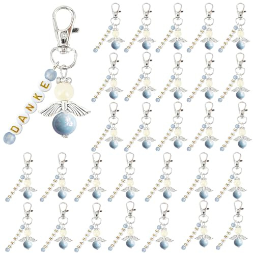 EngGlück Schutzengel Anhänger Blau 30 Stück – Gastgeschenke zur Taufe Junge, Kommunion & Firmung | Kleine Glücksbringer & Mitgebsel für Kinder, Gäste & religiöse Feiern