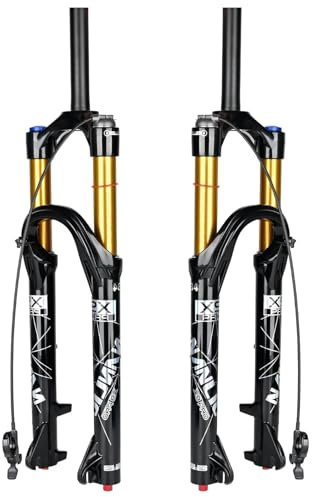 MTB Air Suspension Fork 26/27.5/29IN 140/160mm Travel Adjustable Rebound | Oil & gas damping, cable lockout, 34mm stanchions, aviation aluminum for smooth off-road control
