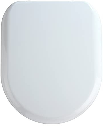 WENKO WC-Sitz Santana, hygienischer Toilettensitz mit Absenkautomatik, WC-Deckel mit Fix-Clip Hygiene-Befestigung, aus antibakteriellem Duroplast, Weiß