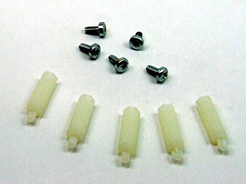 POPESQ® - 5 Pcs. x Standoff PCB 17 mm M3-3mm with Screws White Plastic #A1992