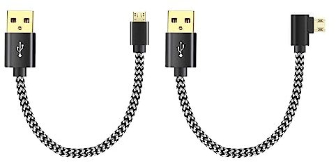 Oneme USB-Stromkabel für den Fire-Stick, zum Aufladen Ihres Fire-Sticks, USB-Kabel, Chromecast, Roku Stick, 2 Stück, 20,3 cm (1 gerade, 1 Winkel).