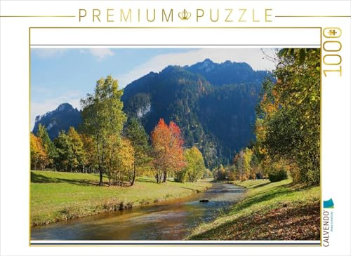 CALVENDO Puzzle Flusslandschaft Oberbayern bei Oberammergau im Herbst | 1000 Teile Lege-Größe 64 x 48 cm Foto-Puzzle für glückliche Stunden