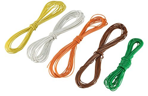 sourcing map 5 Stück Wickeldraht Verzinnter Kupferdraht PCB Drähte Kabel P/N DM-30-1000 30 AWG 3 Meter Länge für elektronischen Test