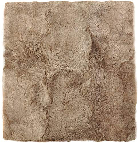 generisch LAMMFELL Teppich Taupe 170 x 150 cm Fell Teppich Decke BRAUN AUS 6 Island LAMMFELLEN