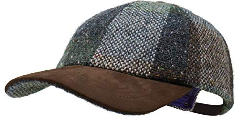 Borges & Scott Die Sligo - Baseball Cap - 100% Wolle - Irish Tweed - Schirm aus Nubuk Leder - Strand