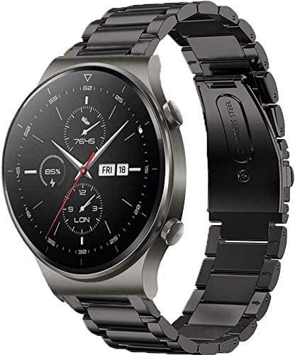 Compatible with Huawei Watch GT2 Pro Bands, Lvbu Stainless Steel Metal Replacement Strap Bracelet Compatible with Huawei Watch GT 2 Pro Smartwatch (Black)
