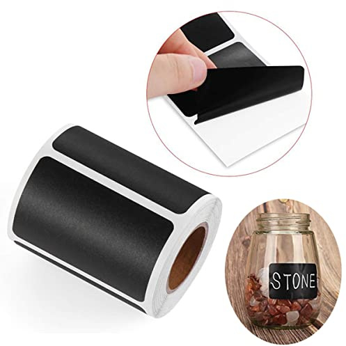 Tafelfolie Tafel Aufkleber, 120PCS Wasserdichte Etiketten Selbstklebend, Beschriften Aufkleber für Gläser, Küche Gewürzgläser, Marmeladen, Flaschen, Aktendeckeln, Organisieren,Rechteck Tafeletiketten