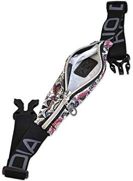 Dia-Belt cinturón para bomba de insulina con aberturas. Para correr, dormir y todas las actividades diarias. Medtronic, Dexcom y muchas otras marcas. (Small/Medium (45-80 cm), Skull Fiesta)