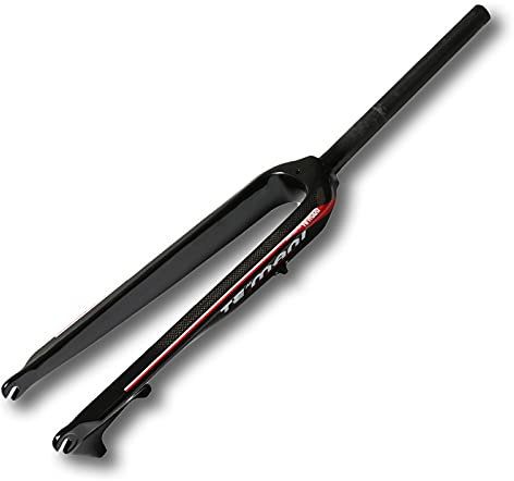 Point Fahrrad Starrgabel T800 Vollcarbon Mountainbike Gerade Gabeln Scheibenbremsgabel,3K Glänzend 28.6Mm/1-1/8 Super Leichte Und Hochfeste Harte Gabel 26/27.5/29Er Für Straße XC,26in