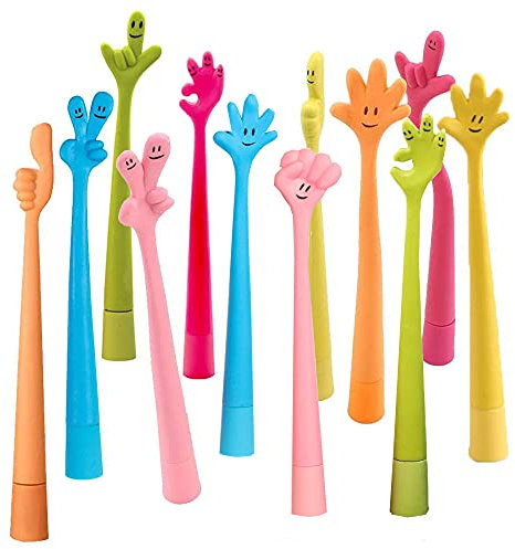 Sertay lustige Cartoon Stifte,12 Stück Tintenroller,Cartoon Gel Stifte Kugelschreiber,Bequemer Griff,Süßer Kugelschreiber,zum Schreiben,Tagebuch,Arbeitssignatur,Studentische Arbeit(Willkürlich)