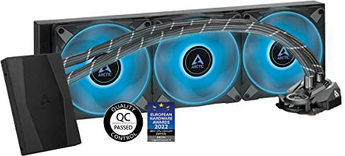 ARCTIC Liquid Freezer II 420 RGB (incl. Controller) - Multi-compatible all-in-one CPU AIO water cooler with RGB, efficient PWM-controlled pump, fan speed: 200-1900 RPM, LGA1700 compatible