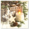 Nexos Trading LED Wandbild Leinwandbild Beleuchtung 30x30cm X-mas Kerze 1 LED Fotodruck Kunstdruck Leuchtbild Weihnachten Batterie Winteridylle Effekt-LED Advent