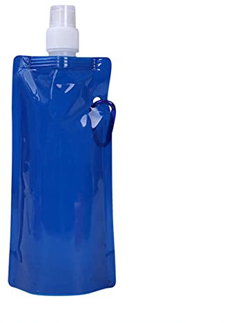 popyes Bouteille d'eau Pliable Portable Gourde Souple Reutilisable Poche Hydratation Réservoir d'eau Bouteille Pliable Flasque Bouteille Souple pour Running, Randonnée, Camping (480ML)