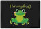 Hereingehüpft Fußmatte in 35x50 cm mit süßem Frosch als hübsche Einladung ins eigene Zuhause oder vor dem Kinderzimmer um alle willkommen zu heißen
