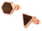 Ohrringe Damen Edelstahl Ohrringe Damen Holzohrringe Damen Holz Ohrstecker Ohrringe Geometrisch Hexagon Dreieck 8mm Frauen Geschenk (Hexagon Dreieck Rosegold)