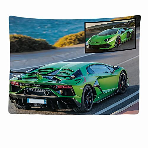Ulticool - Car Auto Wandteppich Tapestry Dekoration Wohnung - 200 x 150 cm groß - Wandtuch Wandbehänge - Accessoires für Schlafzimmer Wohnzimmer Kinderzimmer - Grün