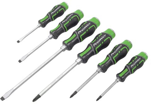 Sealey Hammer-Thru Screwdriver Set Hi-Vis Green, 6pc - AK4940HV