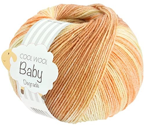 LANA GROSSA Cool Wool Baby Degrade | 100% Schurwolle Merino, filzfrei | Handstrickgarn aus 100% Schurwolle (Merino) | 50g Wolle zum Stricken & Häkeln | 220m Garn FB 521