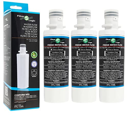 FilterLogic FFL-156L | 3x Kühlschrank Wasserfilter kompatibel mit LG LT1000P ADQ747935 ADQ74793501 Water-Filter Replacement Cartridge