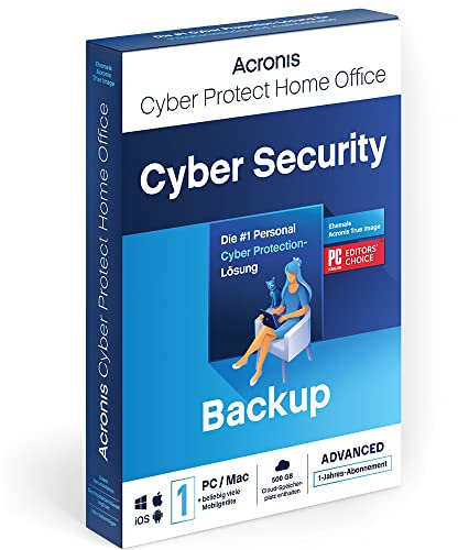 Acronis Cyber Protect Home Office 2023 Advanced 500 GB Cloud-Speicher 1 PC/Mac 1 Jahr Windows/Mac/Android/iOS Internet Security inklusive Backup Aktivierungscode per Post