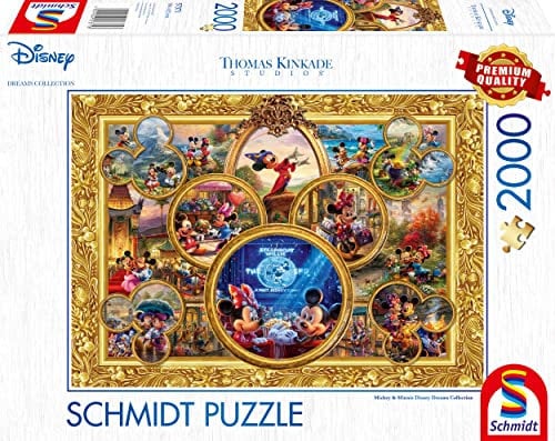 Schmidt Spiele 57371 Thomas Kinkade, Disney, Mickey & Minnie, Dream Collage 2, 2000 Teile Puzzle