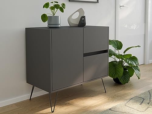 emotion Raumwunder S Sideboard Kommode Greifraum 80cm 2 SoftClose 1 Tür Grafit