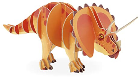 Janod - 3D-Kinderpuzzle Triceratops Dinosaurier - 32-teiliges 3D-Puzzle - Bauspiel - FSC-Pappe Ab 5 Jahre J05838