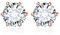 JewelryPalace Rund 3ct Moissanite Ohrstecker Silber 925 Damen, Simulierter Diamant Braut Schmuck Set, Ohrringe Silber Mädchen Edelstein,Ohrstecker Silber Klein mit Stein Geschenk Frauen Rosegold