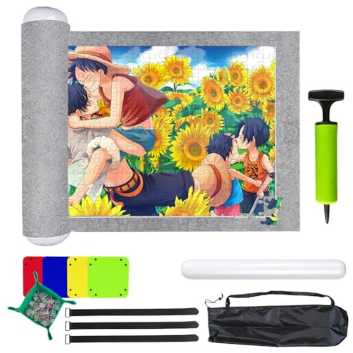 Puzzlematte 3000 Teile, Puzzleteppich Puzzle Roll Storage Mat, Puzzle Matte mit 4 Puzzle Sortierer, Mat Teppich Filz Puzzle Matte Jigsaw Mat, Praktisches Zubehör zur Aufbewahrung von Puzzles