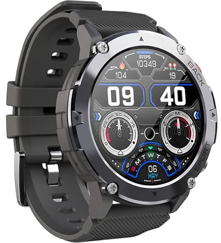 findtime Montre Connectée Homme Femme 1.32 Smartwatch Sport Moniteur de Sommeil Montre Intelligente Podometre Calories, Etanche IP68 Chronometre GPS Partagé 20 Modes Sport pour Android iOS